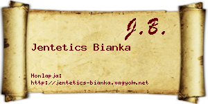 Jentetics Bianka névjegykártya